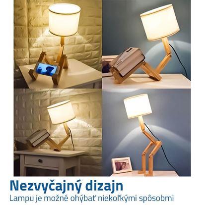 Obrázok Drevená stolná lampa panáčik