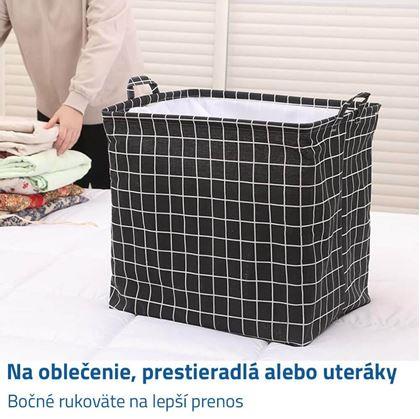 Obrázok z Úložný kôš na textil so sťahovacou šnúrkou - kocky