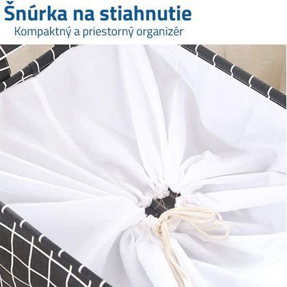 Obrázok z Úložný kôš na textil so sťahovacou šnúrkou - kocky