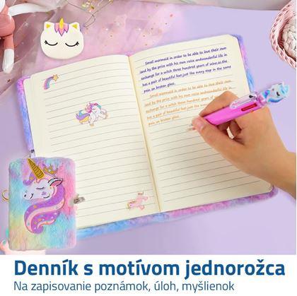 Obrázok z Plyšový denníček so zámkom - jednorožec