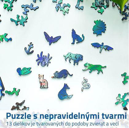 Obrázok z Drevené puzzle s nepravidelnými tvarmi - polárna žiara