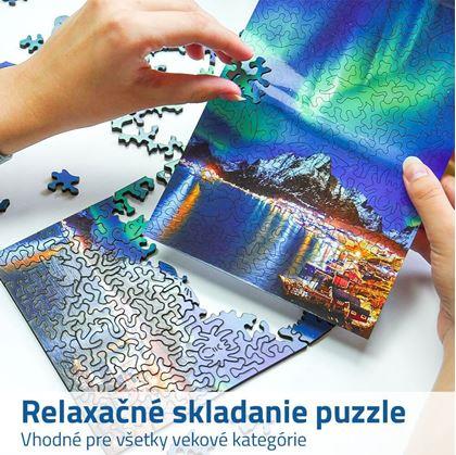 Obrázok z Drevené puzzle s nepravidelnými tvarmi - polárna žiara