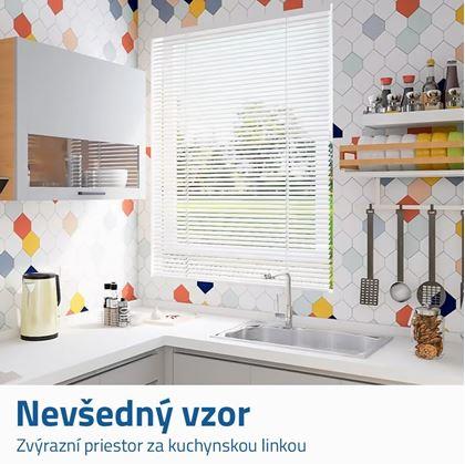 Obrázok z Samolepiace tapeta do kuchyne 100x60 cm - farebné hexagóny