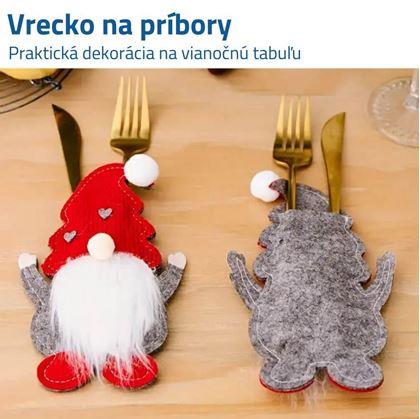 Obrázok z Vianočné puzdro na príbory škriatok - s prúžkami