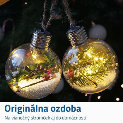 Obrázok z Vianočná LED svietiaca guľa - ihličia