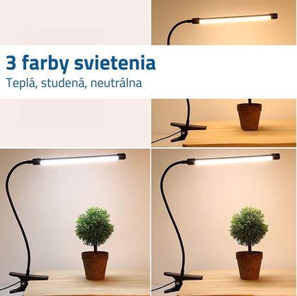 Obrázok z Flexibilná stmievateľná stolná LED lampa s klipom