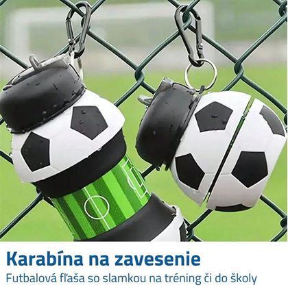 Obrázok z Skladacia fľaša so slamkou - futbalová lopta