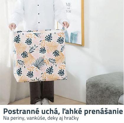 Obrázok z Úložný kôš na textil so sťahovacou šnúrkou - listy