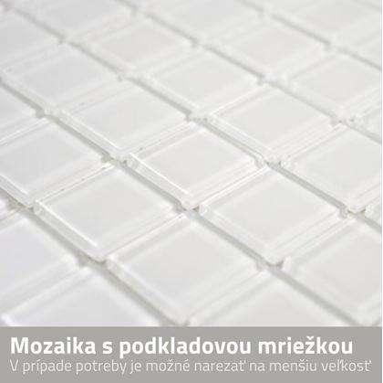 Obrázok z Sklenená mozaika na mriežke 30 x 30 cm - biela