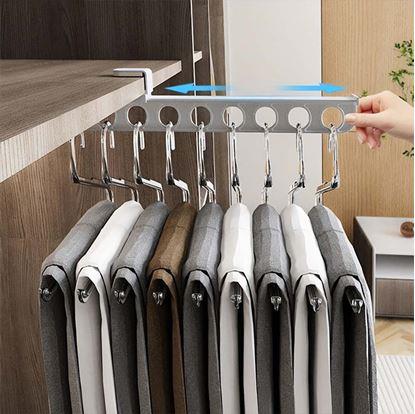 Obrázok Výsuvný nalepovací vešiak na 9 ramienok