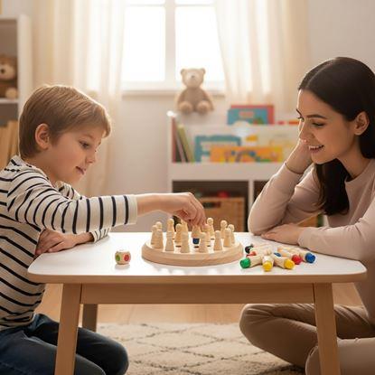 Obrázok Pamäťová hra pre deti - drevený šach
